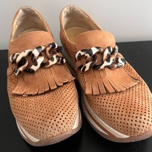 Softwaves Suede Caddie Cognac Loafers